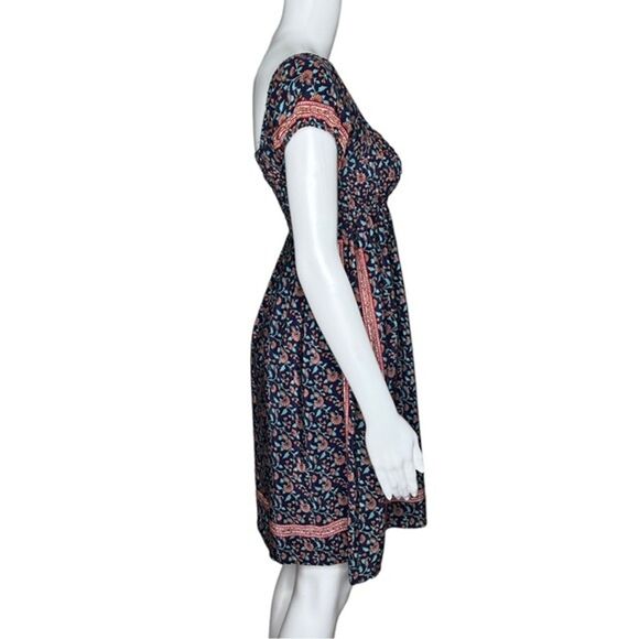 Urban Outfitters Ecote Dress Blue Pink Floral Flower‎ Silk Cottage Boho Peasant - Picture 2 of 6